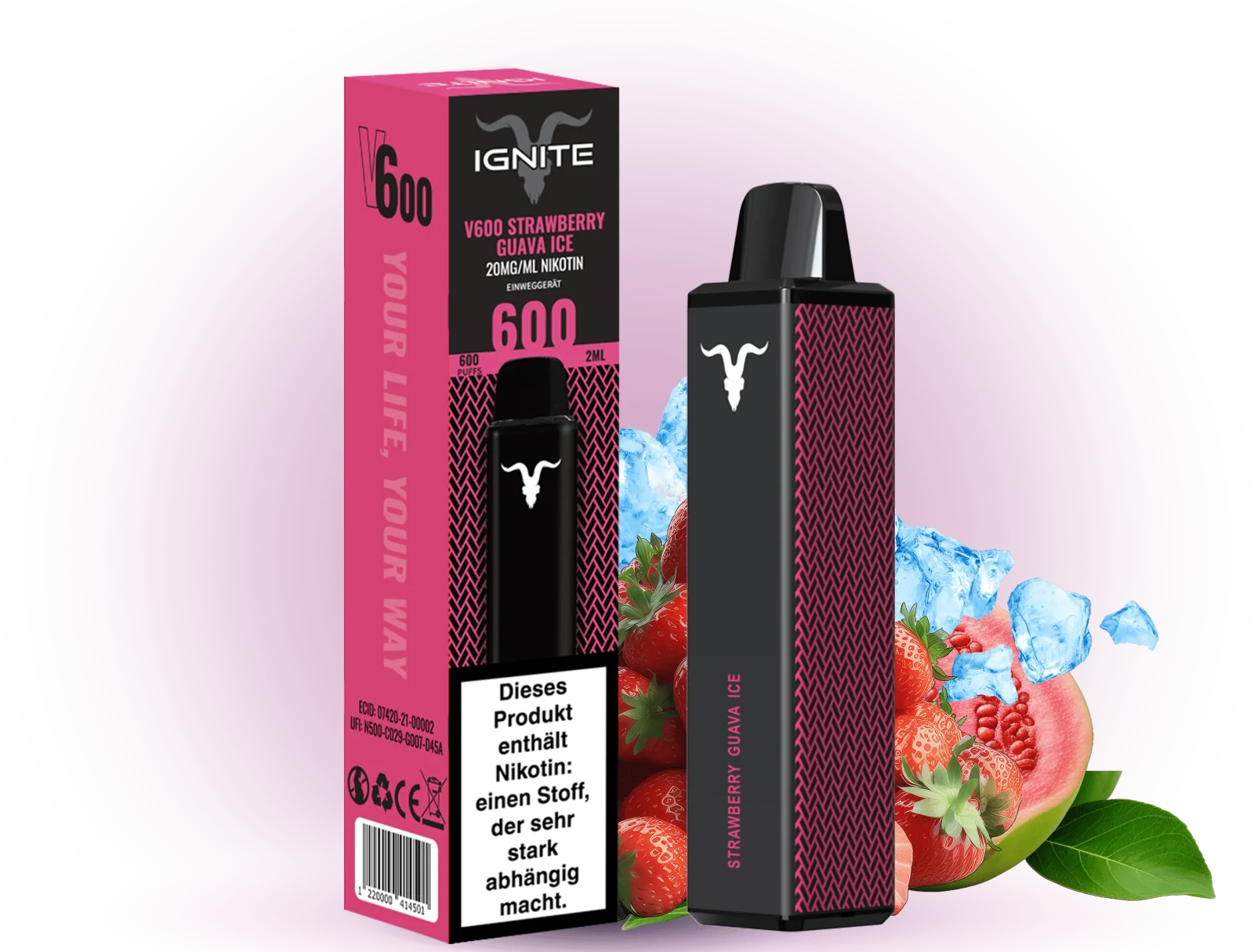 Ignite 600 Strawberry Guv Ice 20mg