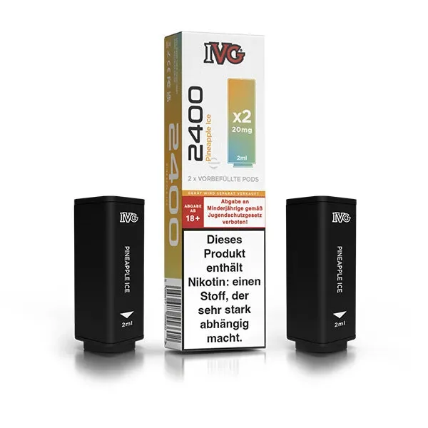 IVG 2400 – Pods – Pineapple Ice – 2x 2ml – 20mg/ml