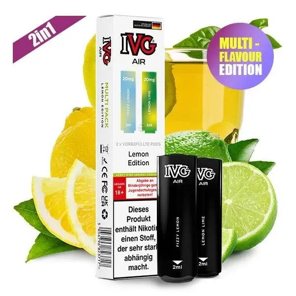 IVG Air – Pods – Multi Flavour – Lemon Edition – 2x 2ml – 20mg/ml