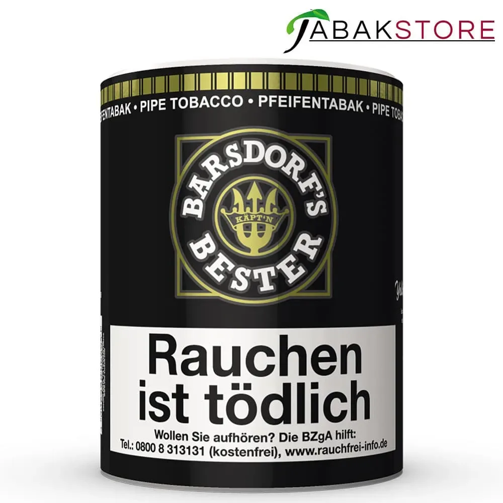 Käpt’n Barsdorf’s Bester Yellow Vanilla Schwarze Dose Blend | 160g Pfeifentabak | 16 Euro