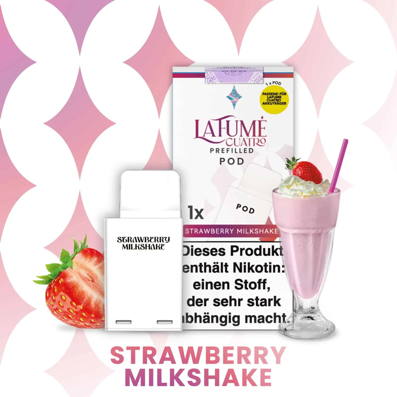 La Fume Cuatro Pod | Strawberry Milkshake | 1er Pack | 20mg