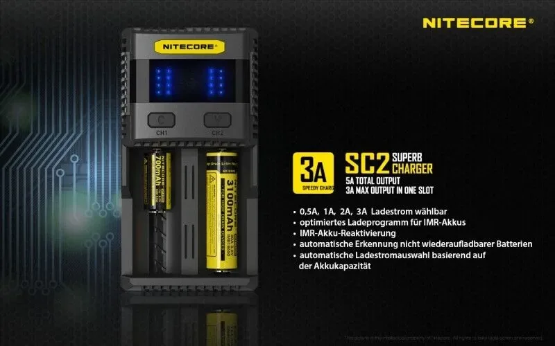 Ladegerät SC2 SUPERB 1x 3000mA Nitecore