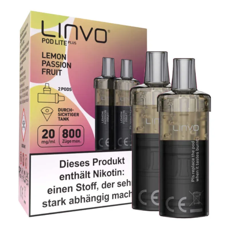 Linvo – Pod Lite Plus Cartridge (2 Stück pro Packung) – Lemon Passionfruit