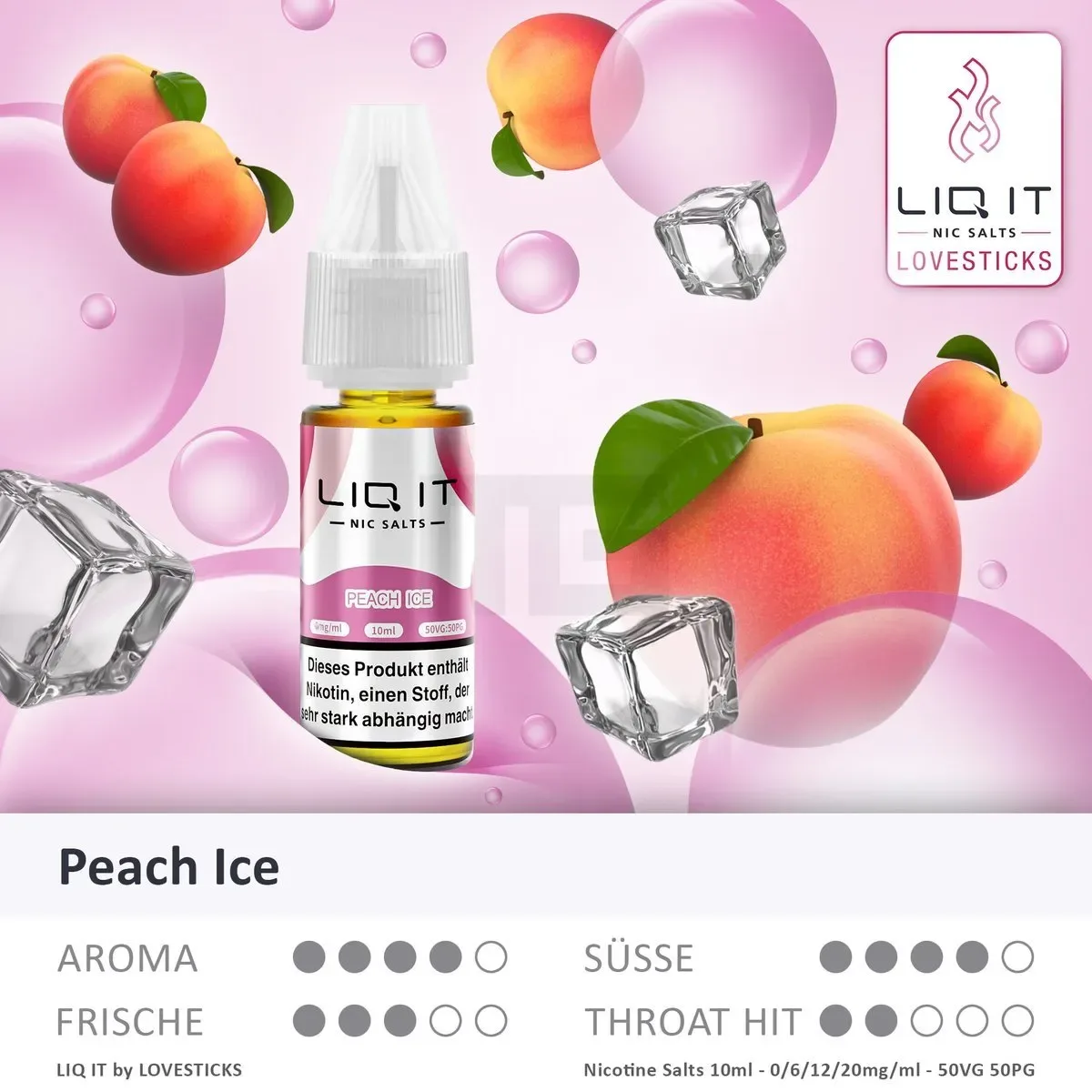 LIQ IT – Nikotinsalz-Liquid – 10ml – Peach Ice – 12mg