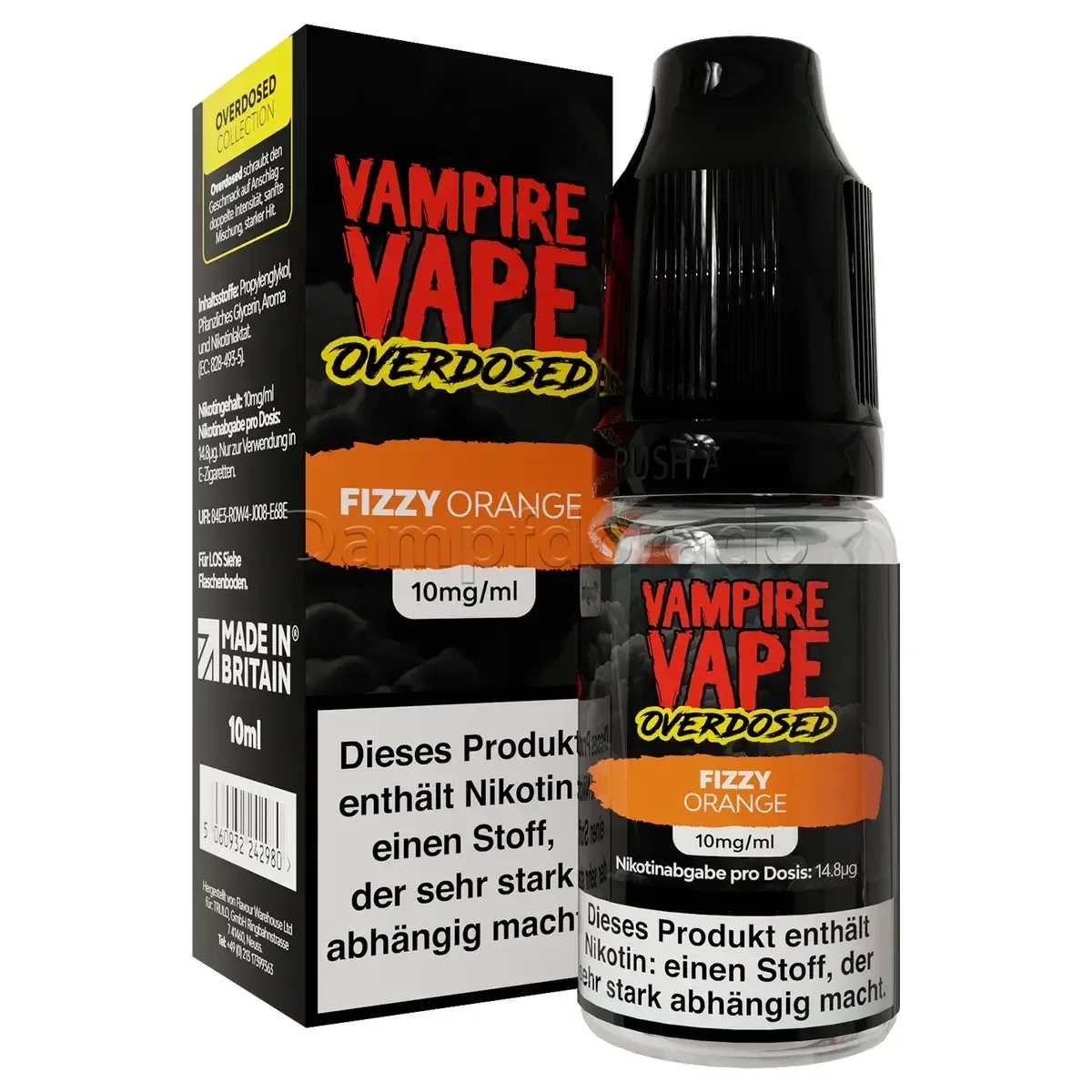 Liquid Fizzy Orange – Vampire Vape Overdosed Nikotinsalz