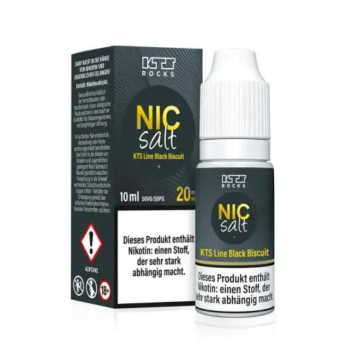 Liquids: Black Biscuit – KTS Line 10ml 20mg NicSalt Liquid by KTS