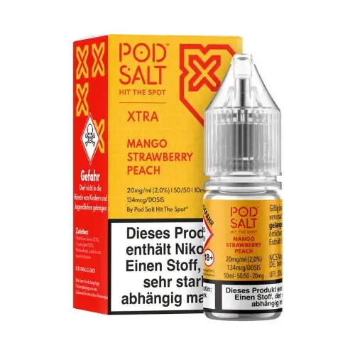 Liquids: Mango Strawberry Peach NicSalt Liquid by Pod Salt Xtra