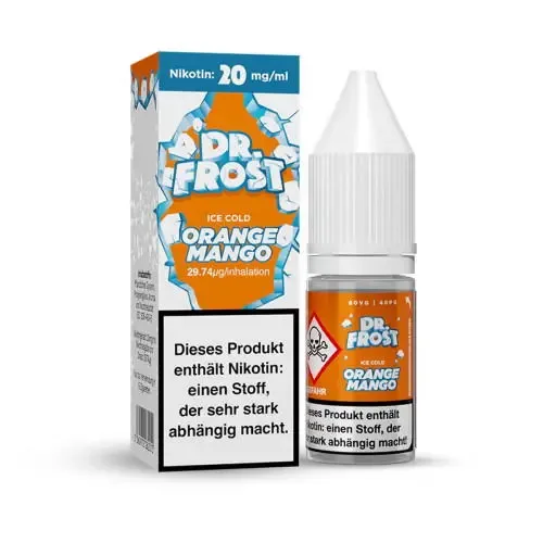 Liquids: Orange Mango Ice 10ml 20mg NicSalt Liquid by Dr. Frost