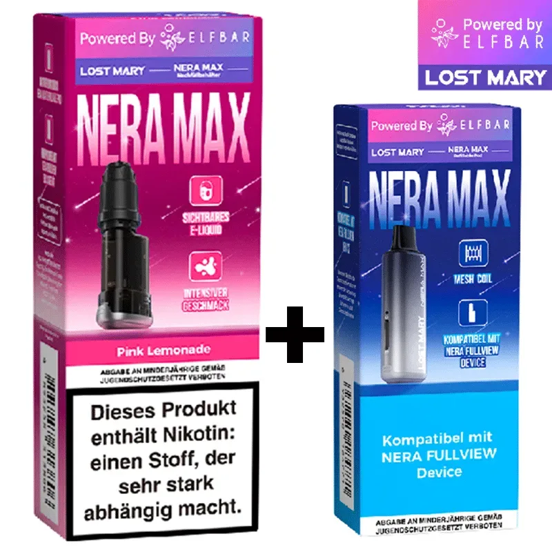 Lost Mary NERA 15K | 10ml Pod + Refill Package | Pink Lemonade