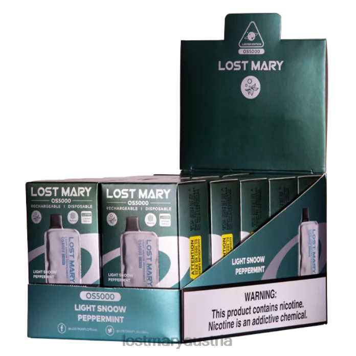 Lost Mary OS5000 Glanz leichte Schneepfefferminze- Lost Mary Vape Preis 24NB44 - Image 2