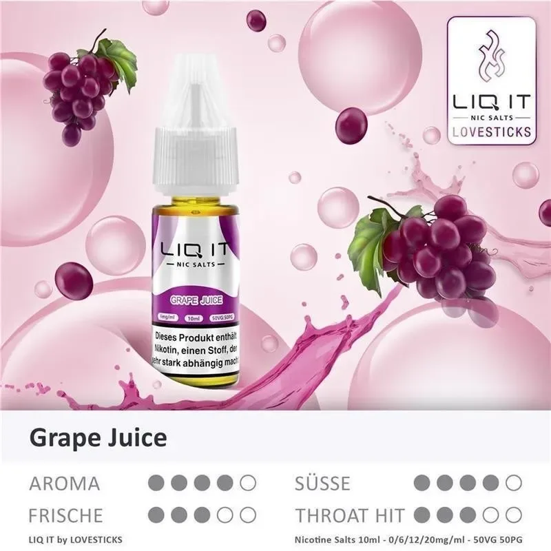 Lovesticks – Liq it NicSalt Liquids Grape Juice 6 mg/ml