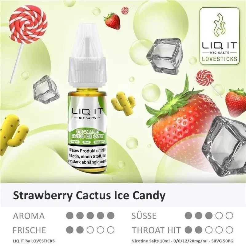 Lovesticks – Liq it NicSalt Liquids Strawberry Cactus Ice Candy 20 mg/ml