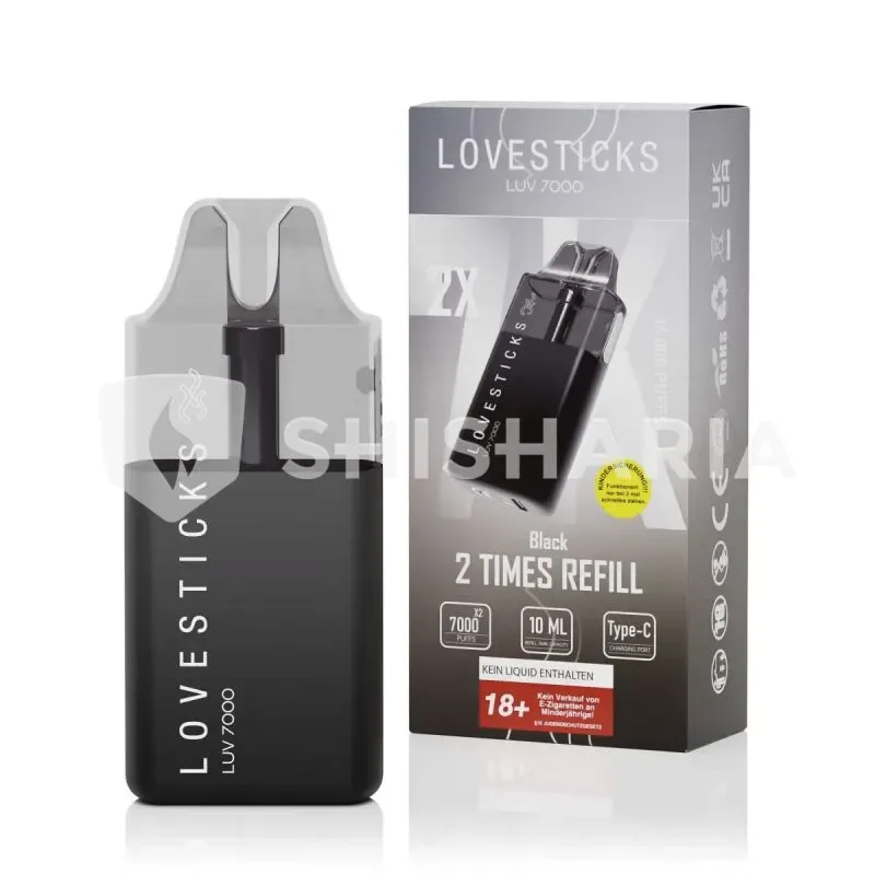 Lovesticks LUV 7000 Auffüllbare Vape bis 14000 Züge – Black
