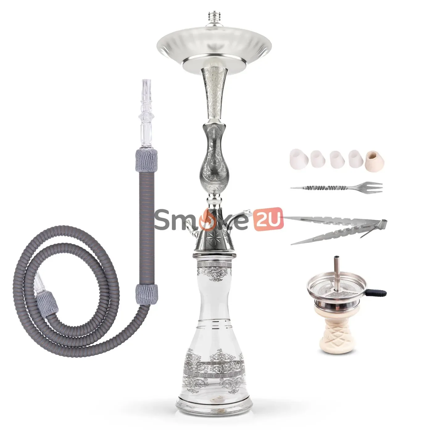 Luna Hookah – TRADI Clear Silver
