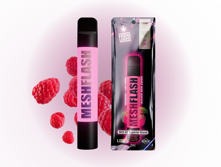 MeshFlash H2 Superior Blend Vape - Himbeere 2ml - Image 2