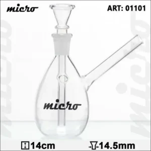 Micro Glass Bong 01 | 14 cm hoch | 14,4 mm Schliff