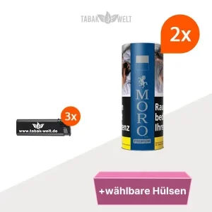 Moro Premium Volumentabak Blau 2x Vorratsdose mit wählbaren Filterhülsen