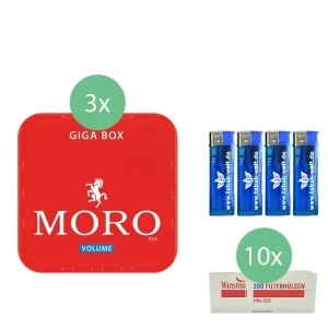 Moro Tabak 3 x 245 g mit 2000 King Size Hülsen
