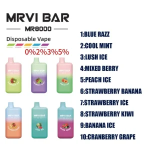MRVI Bar Mr8000 8K Züge Einweg E Zigarette Wiederaufladbar