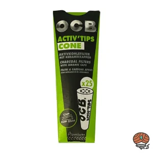 OCB Activ‘ Tips CONE Aktivkohle-Filter mit Keramikkappen 25 Stück, konisch, Ø 6-8mm