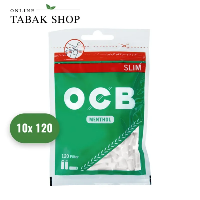 OCB Menthol Slim 6mm Filter Beutel (10x 120er)