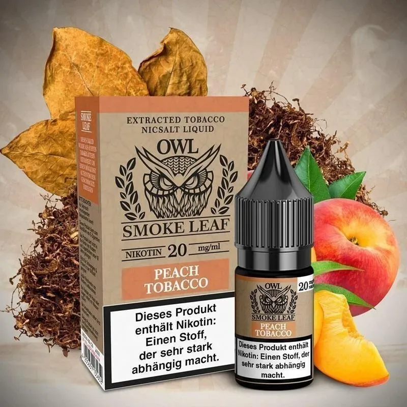 OWL Smoke Leaf – Nikotinsalz Liquid 10ml – Peach Tobacco-20mg/ml