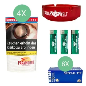Paramount Tabak 4 x Vorratsbeutel mit 2000 Special Tip Filterhülsen