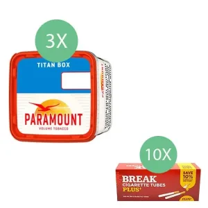 Paramount Volumentabak 3 x Titan Box mit 2000 Plus Hülsen