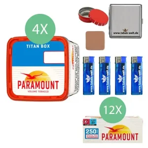 Paramount Volumentabak 4 x Titan Box mit 3000 Special Size Hülsen