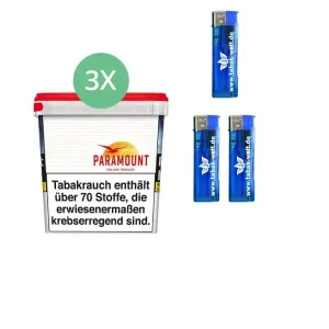 Paramount Volumentabak Red 3 x Giga Box mit Feuerzeugen