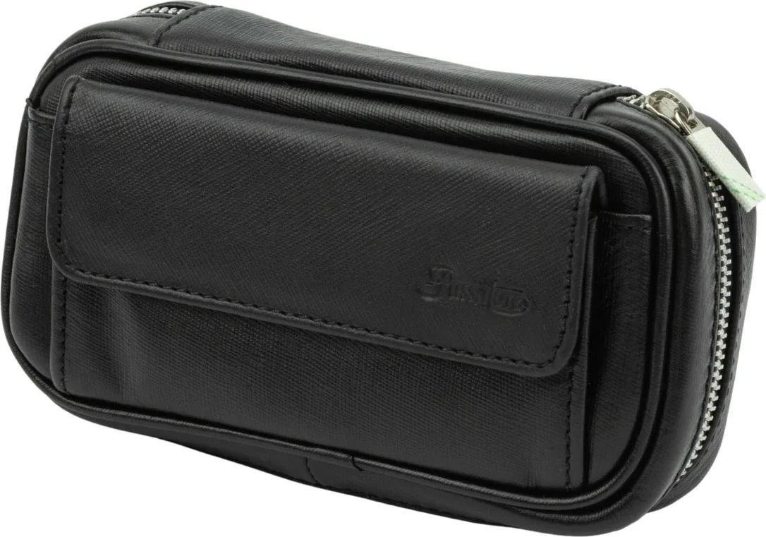 PASSATORE Pfeifentasche Leder schwarz 3er