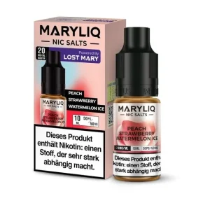 Peach Strawberry Watermelon Ice - Maryliq by Lost Mary Nikotinsalz Liquid (10/20mg/ml)