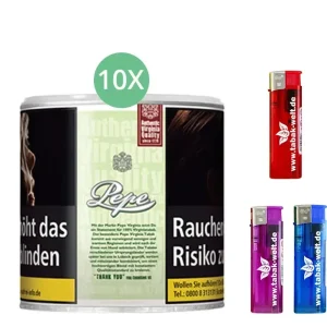 Pepe Bright Green 10 x 80g mit Feuerzeugen mit Elektronik-Zündung