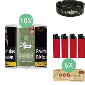 Pepe Rich Green 10 x 80g mit 1500 Hülsen