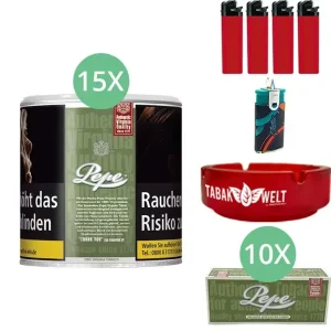 Pepe Rich Green 15 x 80g mit 2000 Hülsen