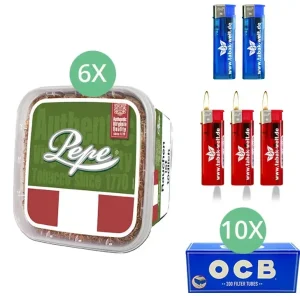 Pepe Rich Green 6 x 170g mit 2000 OCB Hülsen