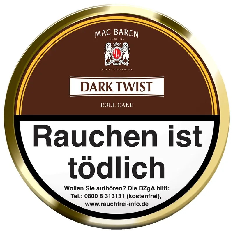 Pfeifentabak Mac Baren Dark Twist Roll Cake 100 Gramm