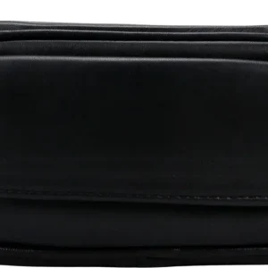 Pfeifentasche Schafnappa schwarz/Vortasche+Tabakbeutel 2er