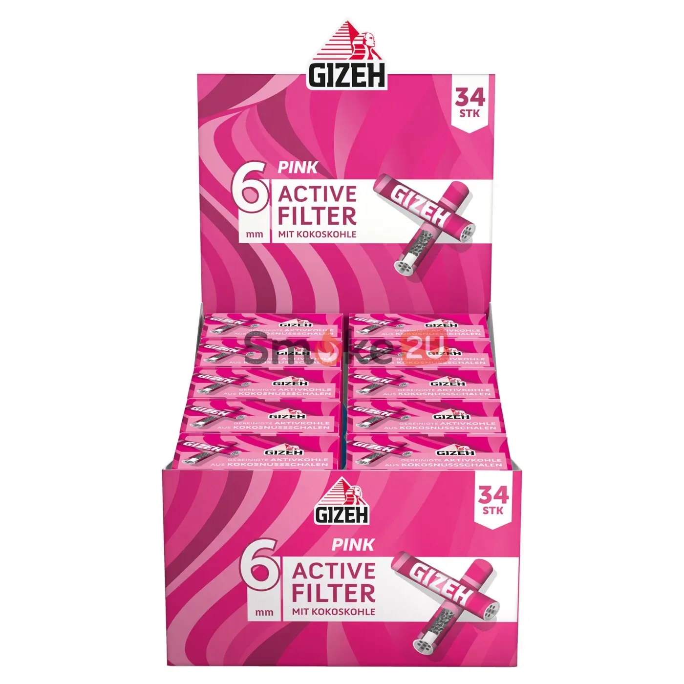 Pink Active Filter 6mm – 10er Pack je 34 Filter Tips