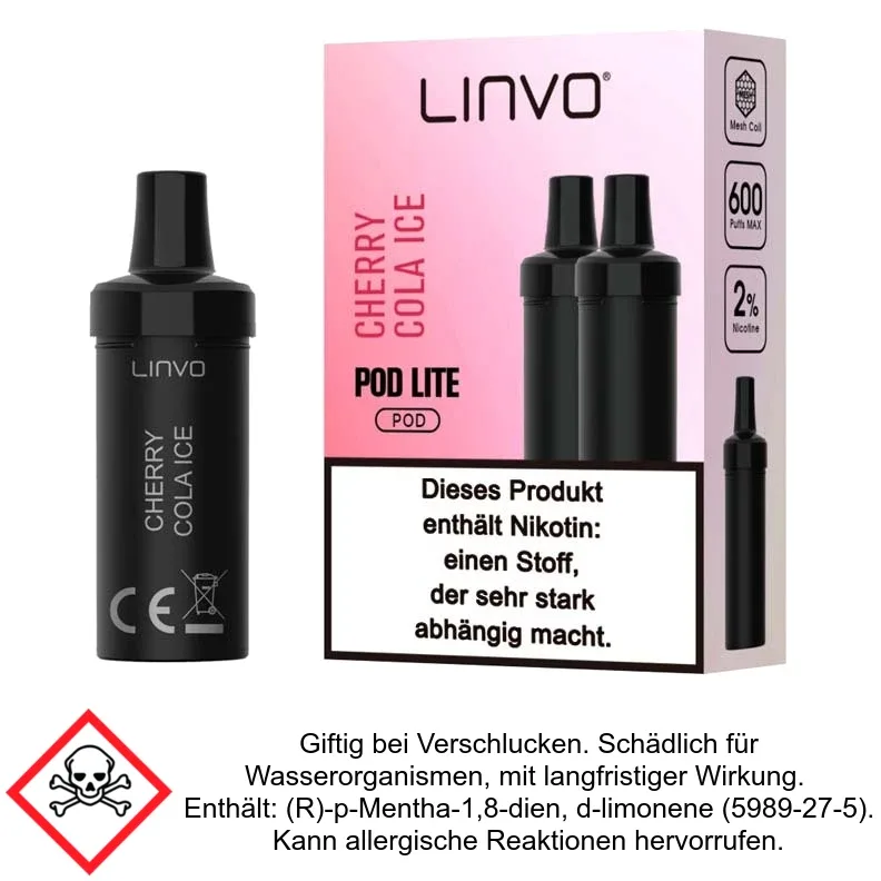 Pod Lite Cherry Cola Ice 20 mg/ml (2 Stück) – Linvo