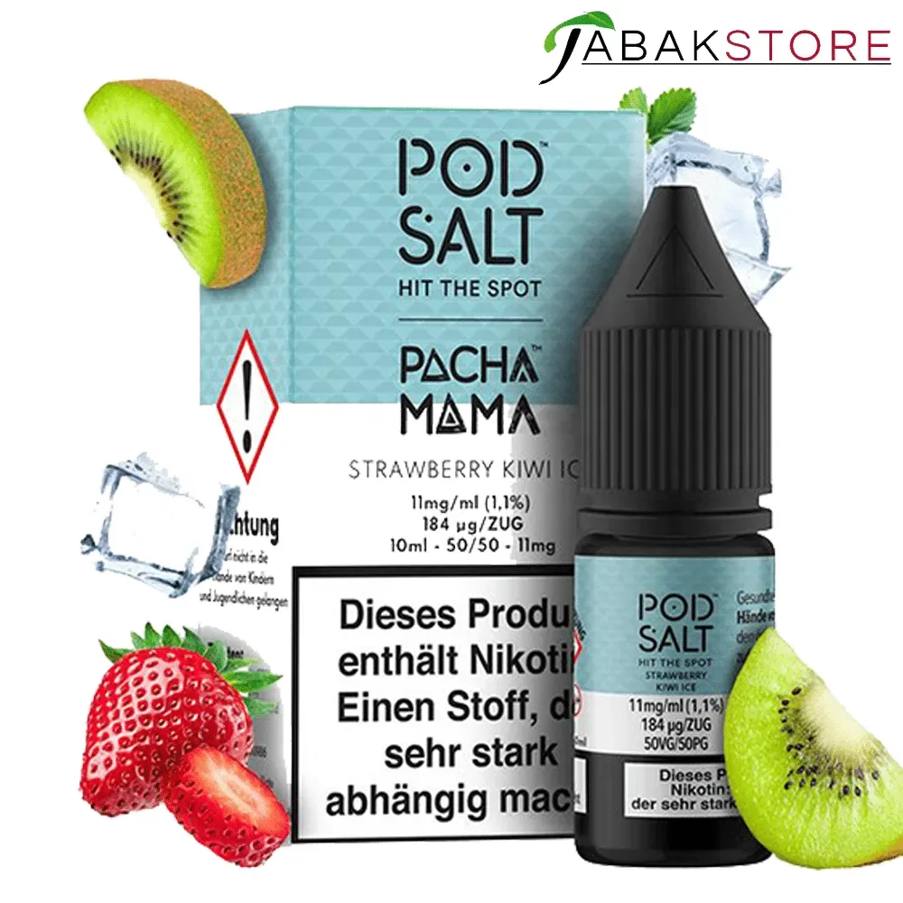 Pod Salt 10ml Liquid | Fusion | Pacha Mama Strawberry Kiwi Ice | 11mg
