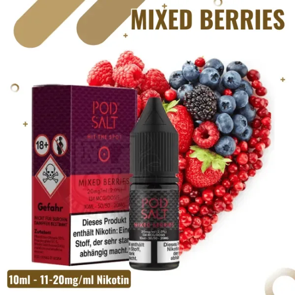 Pod Salt Liquid – Mixed Berries Ice – 10ml