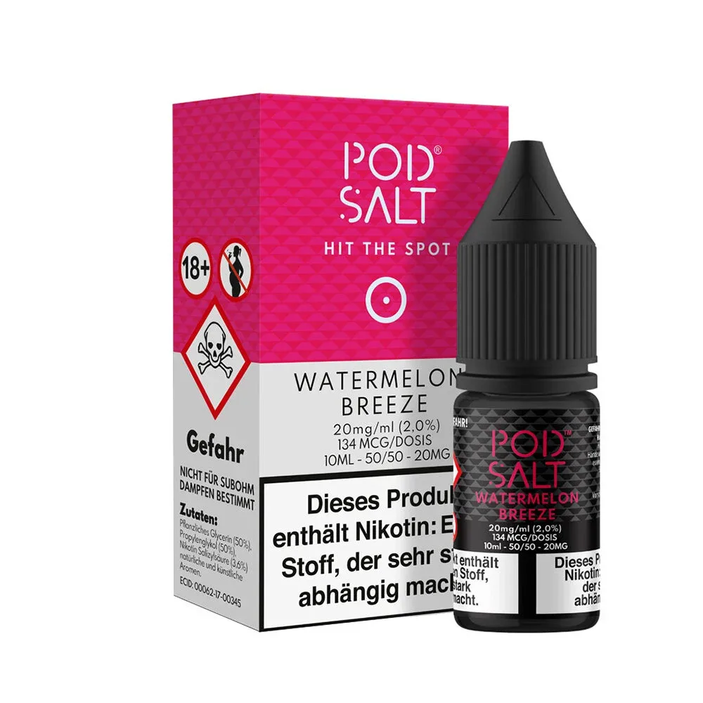 Pod Salt – Watermelon Breeze – Pod Salt (Nikotinsalzliquid, 10 ml, 50% VG / 50% PG)