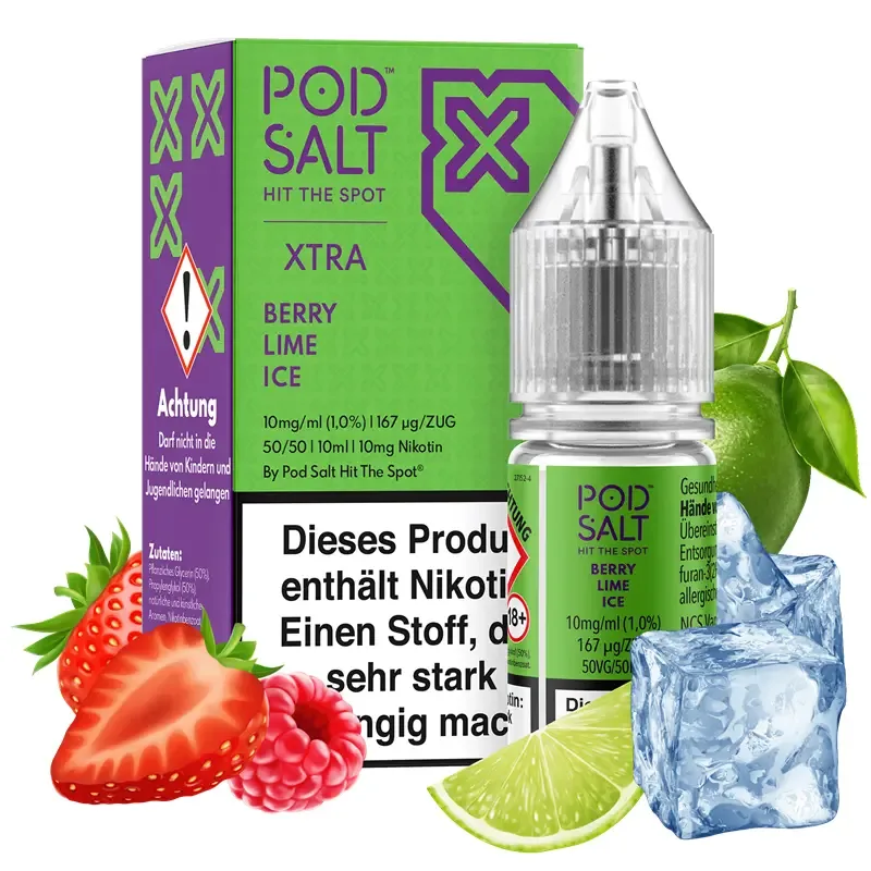 Pod Salt Xtra – Berry Lime Ice – 10 ml Nikotinsalz Liquid