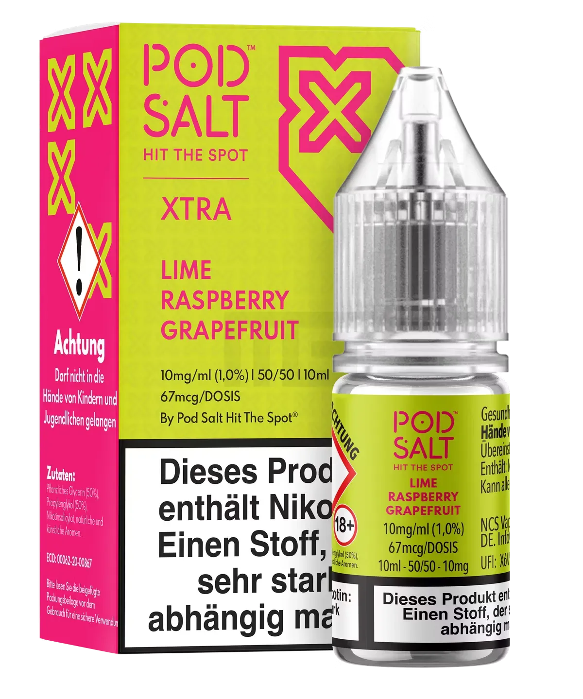 Pod Salt – Xtra – Lime Raspberry Grapefruit – Nikotinsalz-Liquid – 10ml – 10mg