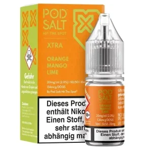 Pod Salt Xtra Nikotinsalz Liquid – Orange Mango Lime 10ml 20mg/ml