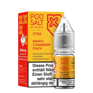 Pod Salt Xtra Nikotinsalz – Mango Strawberry Peach – Liquid 10mg 10ml