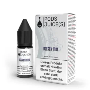 Pods Juice(s) – Beeren Mix – Liquid (Nikotinliquid, 10 ml, 50% VG / 50% PG)