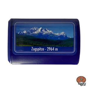 Pöschl Schnupftabakdose, blau, mit Motiv: Zugspitze