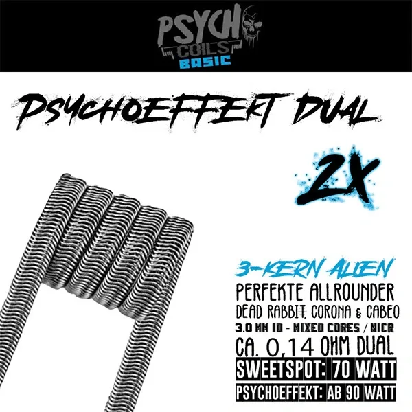 Psycho Coils Hand gefertigten Custom-Coils-Psycho Coils -PSYCHOEFFEKT DUAL